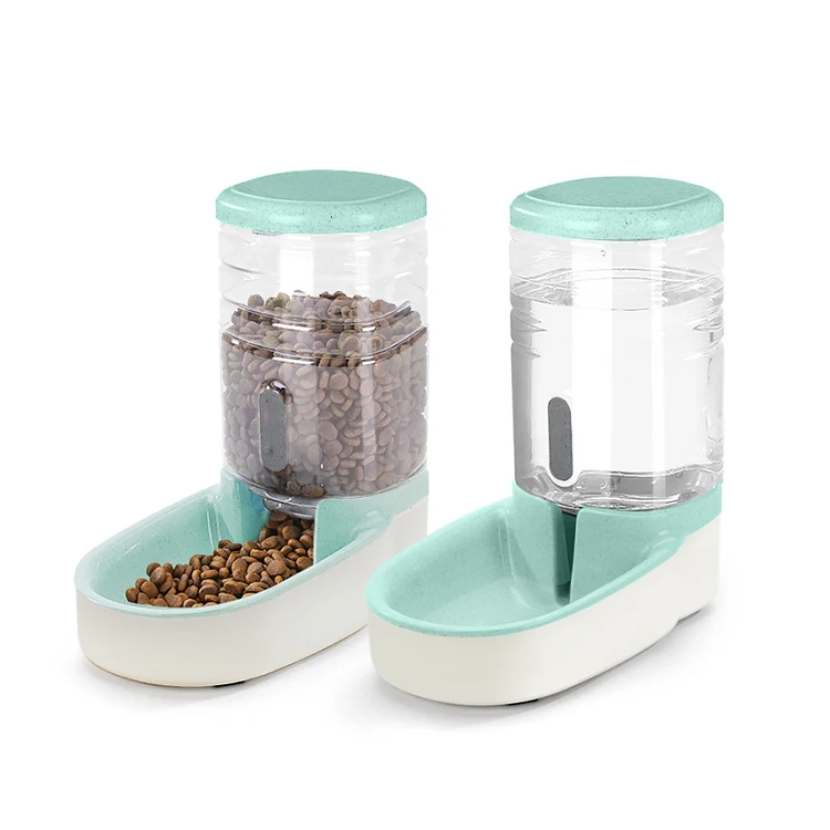 

Wholesale Large Capacity 3.8L Automatic Smart Pet Dog Cat Food Water Dispenser Pets Bottle Bowl, Pink blue green grey