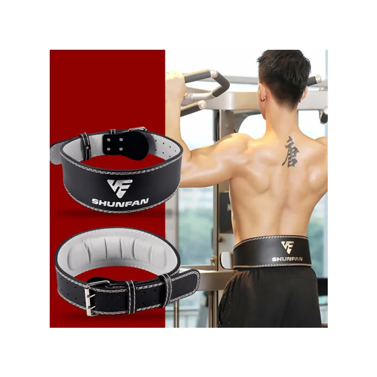 

Factory direct sale durable leather belt gym fitness 105CM black weight lifting belt