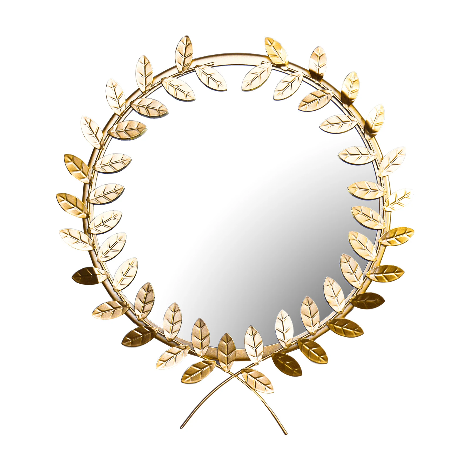 

Hanging Wall Mirror Golden Leaf Retro Wall Mirror for Home Decor