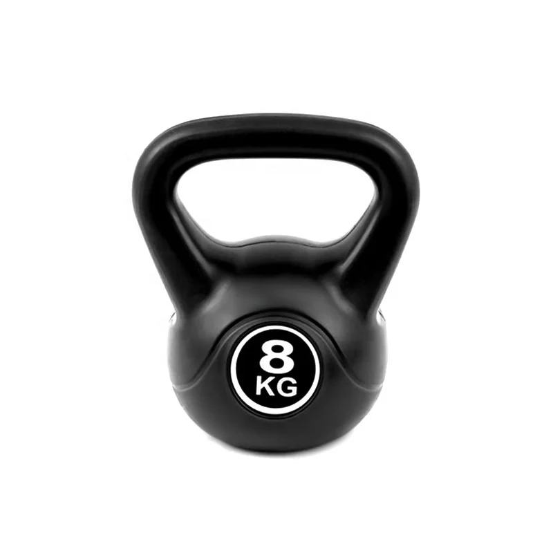 

Direct Factory Custom PE Kettle-bell Iron Ore Bodybuilding Kettlebell, Black