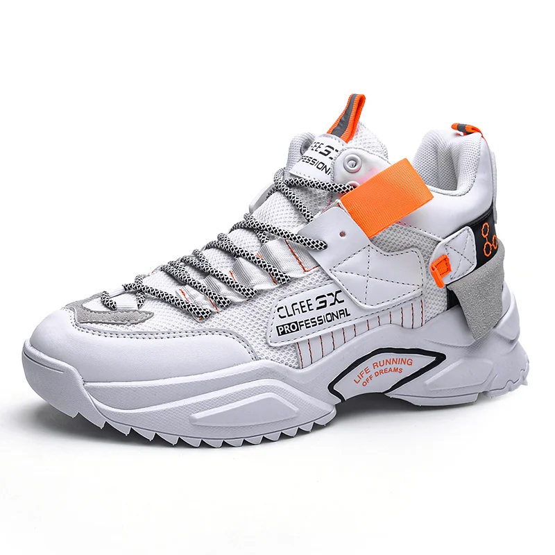 

China Factory Custom Wholesale Design Chunky Shoes Fashion Logo Trainers Shoes Men Sneakers For Men, White orange/white grey/white