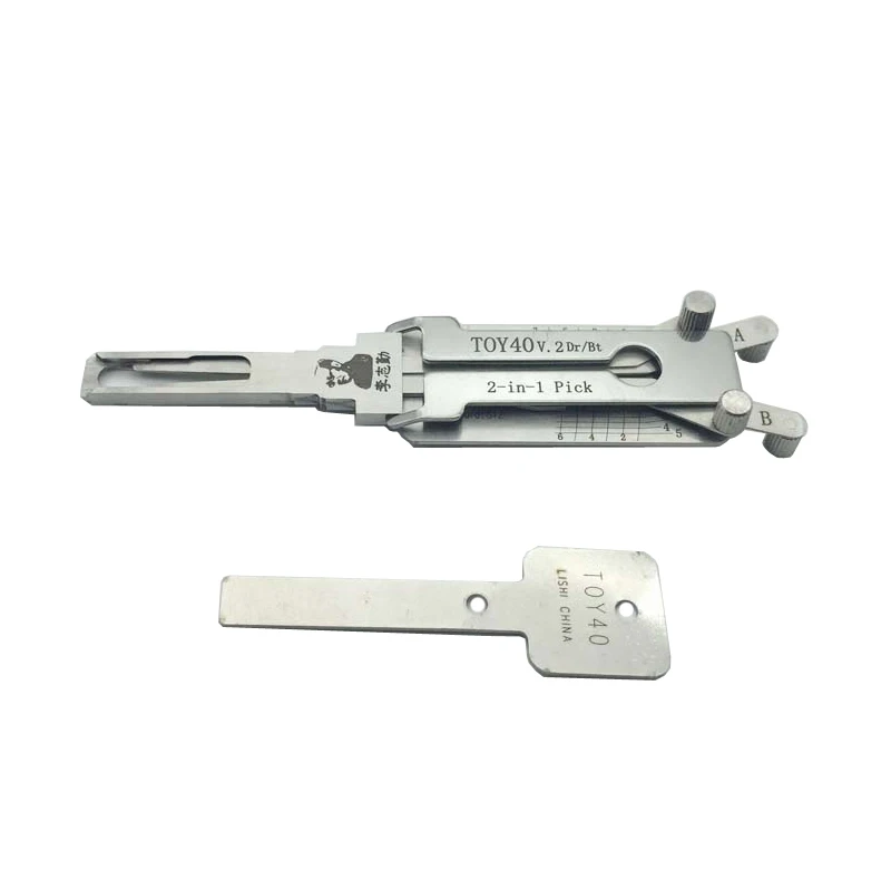 

Lishi toy40 2 in 1 Car Door Lock Pick Decoder Unlock Tool, Silver