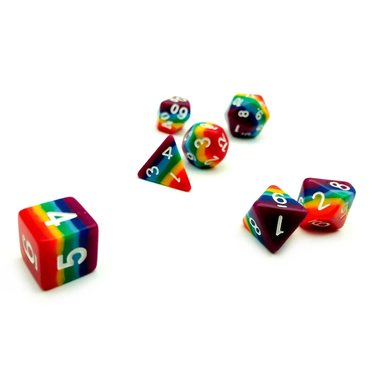 

New Design Mixed Colored Acrylic Plastic Polyhedral Shape Dice For Game, Double color