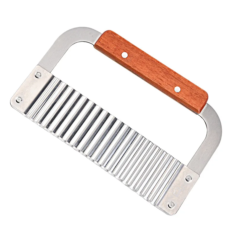 

Stainless Steel Crinkle Kitchen Potato Cutter With Wave Shape Knife, Sliver