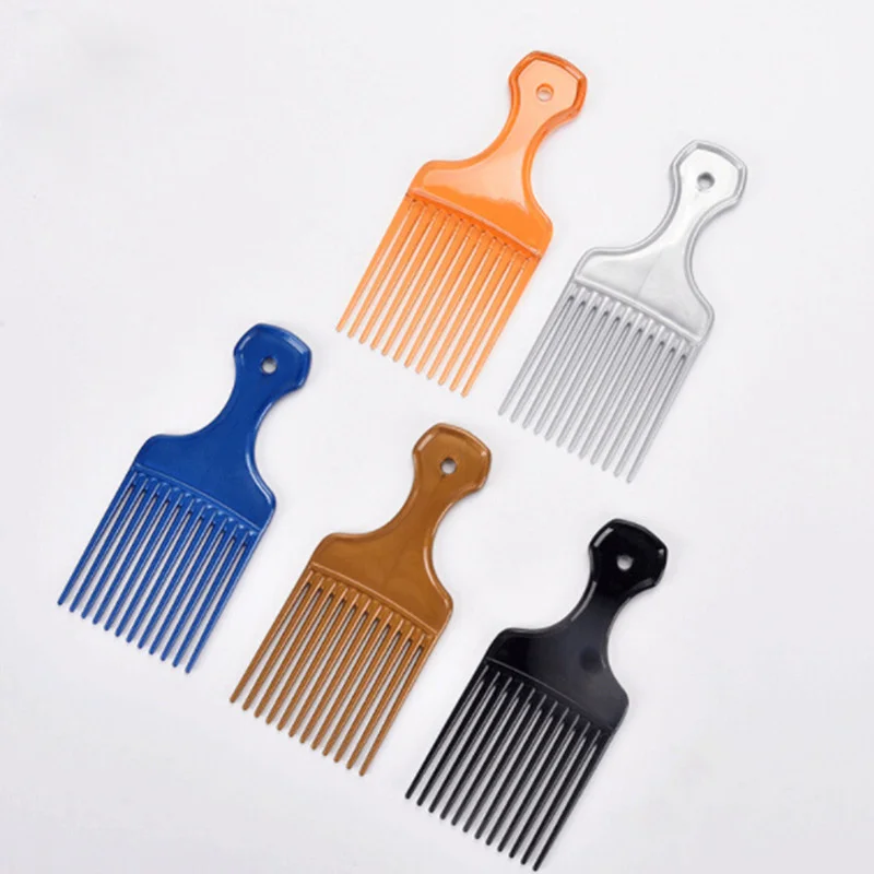 

Yaeshii Professional Salon Use Curly Afro Pick Hair Comb Low MOQ Plastic High Low Gear Acetate Afro Comb, Black/blue/yellow/gray