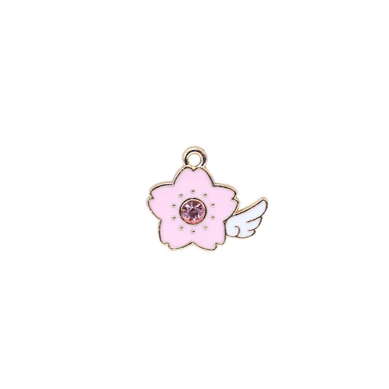 

Fashion Alloy Wings Flower Small Pendant Charms Earrings for jewelry Bracelet Necklace DIY Girl Holiday Gift Accessories, Photo