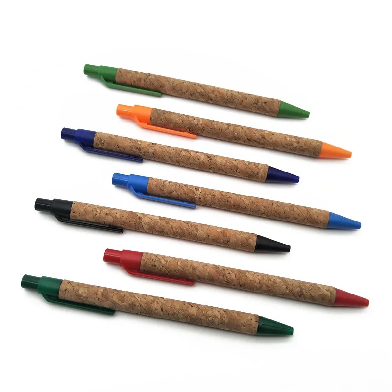 Paper tube cork ballpoint pen degradable cork material promotional pen