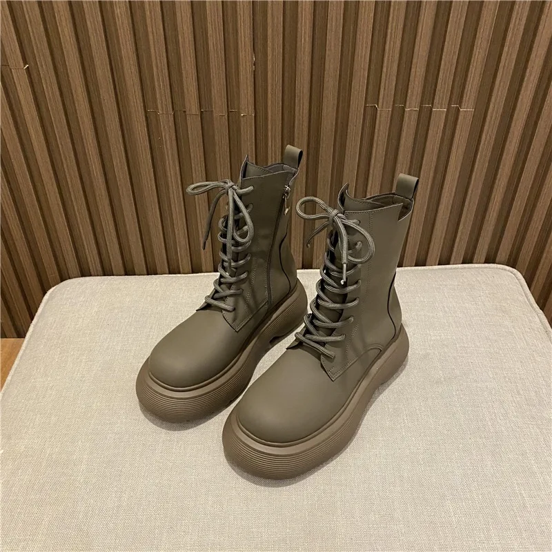 

Dropshipping Thick Bottom Pu Rubber Martin Boots Black Woman Chelsea Boot