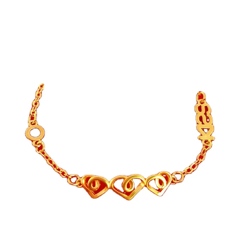 

Brass Jewelry Gold Plated Love Transfer Bead Bracelet Ladies Vietnam Sand Gold Jewelry New Products Accessories Hand Jewelry