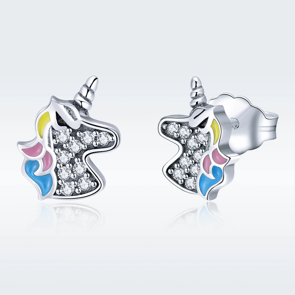 

Colorful Unicorn Stud Earrings 925 Sterling Silver Earring