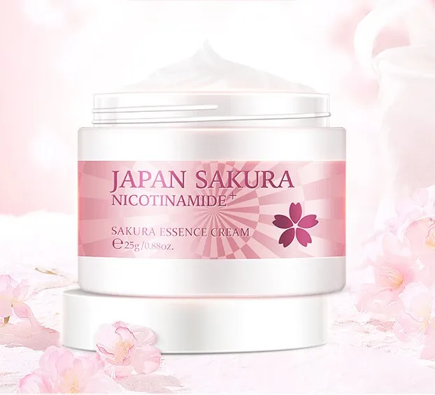 

2021 LAIKOU beauty japan sakura 25g organic facial cream clear body snail cream cherry anti-aging face cream