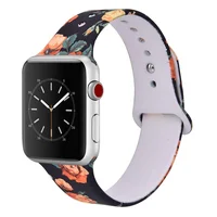

Customized highly resistant Printed silicone straps for iwatch 38mm 42mm Band for apple watch series4