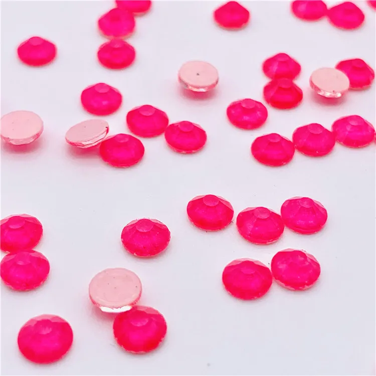 

Round Flat Back Fluorescent Rose Red Rhinestones Hotfix Rhinestones