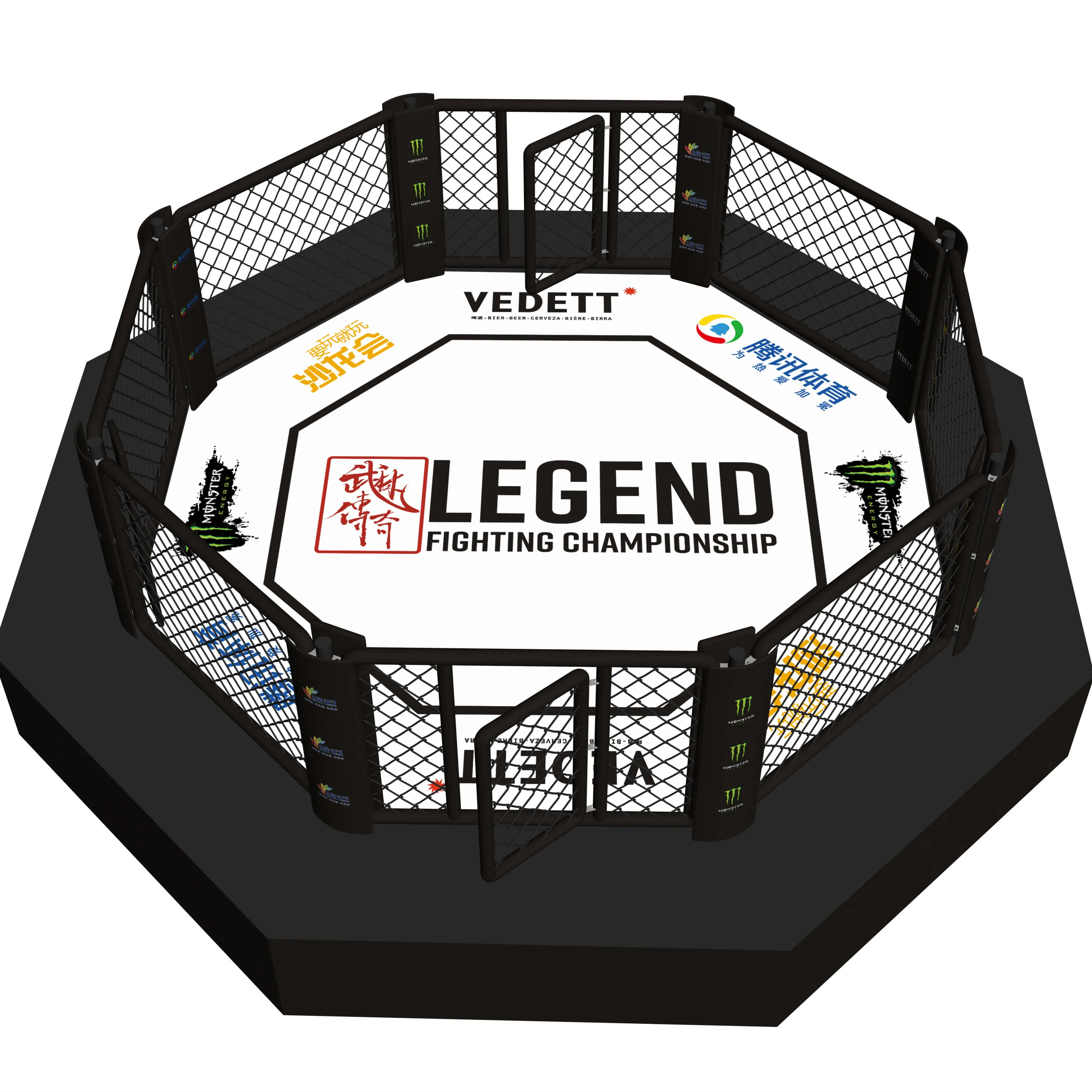 Professional Elevated Octogan With Catwalk Mma Cage Octagon Cage Mma