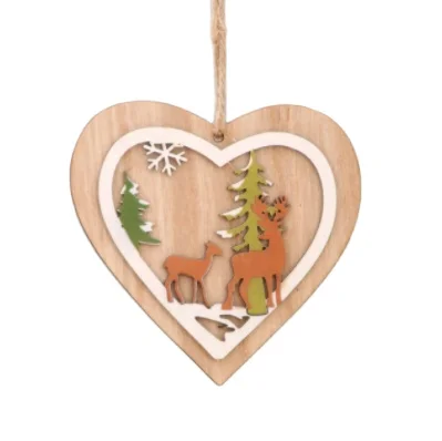 

Natural Wooden Craft Christmas Ornament Wood Chip Christmas Pendant Christmas Decorations