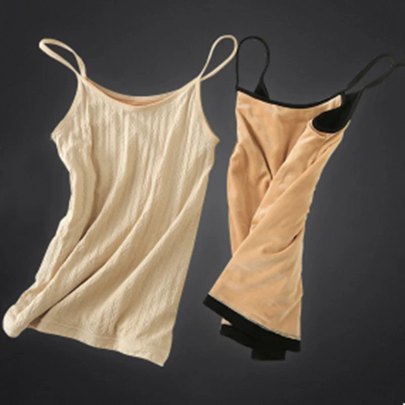 

New seamless warm body shaping vest with plush and thickened suspender tight bottomed shirt underwear women's warm top