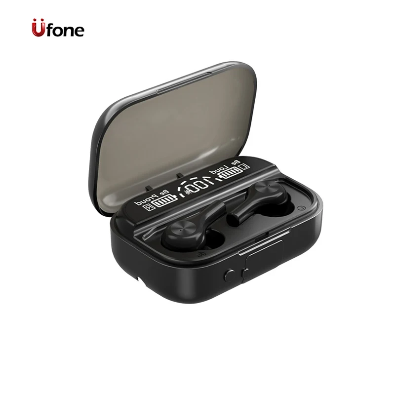 

Ufone Phone Accessories Tws F15 Earbuds Waterproof Earphones With Power Bank For Mobile Phones, Black/white