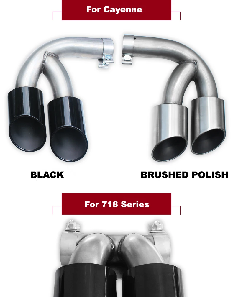 High Performance Black Chrome Silver Polish Exhaust Muffler Pipe Tips