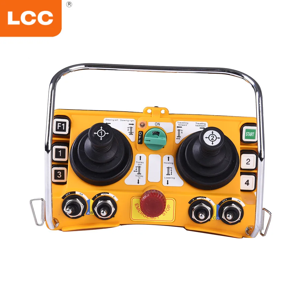 

F24-60 Industrial joystick tower crane radio remote control for concrete pump truck, Yellow