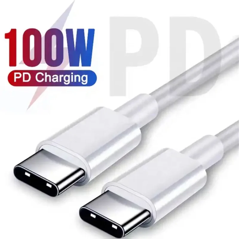 

New 5A USB C 2 Type-C 100W PVC Molding Data Cable Fast Charging Trending Charger Android Mobile Phone Accessories Type C Cable