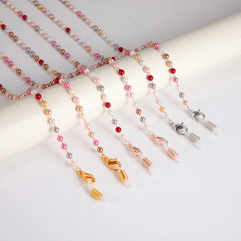 

Elegant Colorful Crystal Beads Glasses Chain For Women Sunglasses Beaded Straps Holder Chain Reading Eyeglasses Lanyards, Gold, rose gold(accept customized)