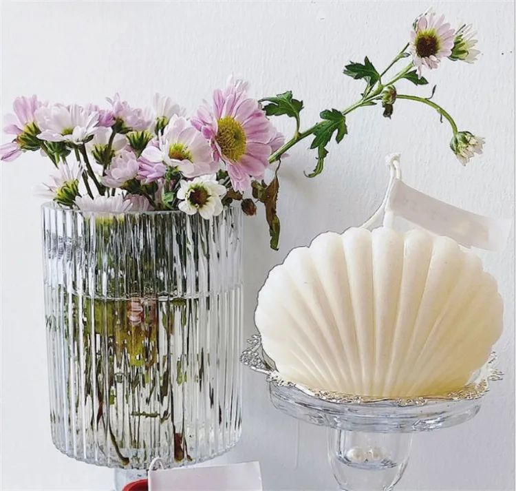 

Y1849 Medium Shell Candle soap mold DIY handmade shell Candle molds, White