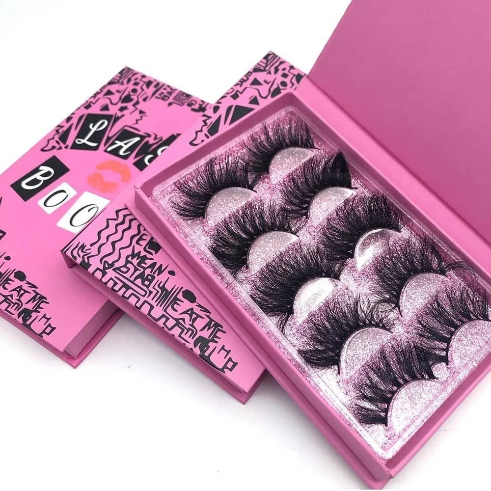 

5pairs lash book Luxury Custom Eyelash Packaging Mink Lashes Private Label 25mm Mink Eyelashes customized boxes