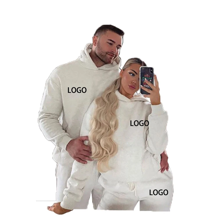 

High Quality Custom Logo Sportswear Skinny Sweat Suits White Customizable Sweatsuit Tracksuit Unisex Men Female Jogging Suit