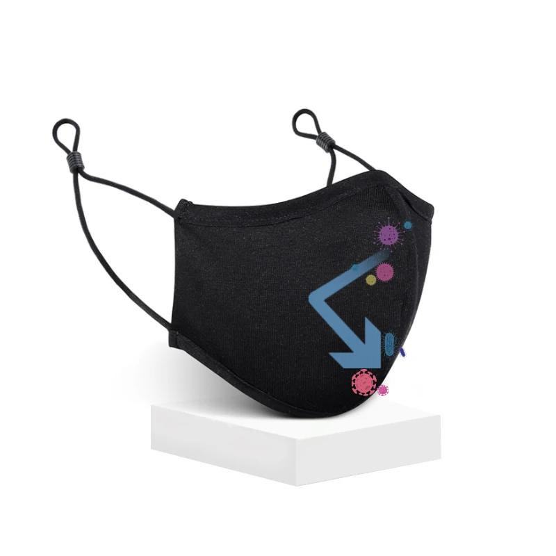 
Wholesales Custom Reusable 3 Ply Black Cotton Facemask For Adult 