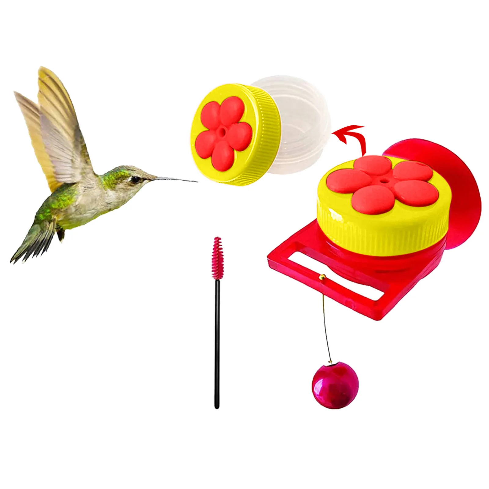 

Handheld Hummingbird Feeders With Suction Cup, Multifunctional Mini Feeder Straws Pets Garden Tools Multifunctional Mini Feeder