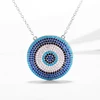 Fashion 100% 925 Sterling Silver Greek Eye Necklace Turkish Pendant Necklace Fashion Women Jewelry