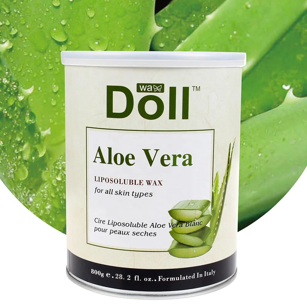 

800g tin packed liposoluble elastic aloe vera azulene hair removal depilatory soft wax for hair depilation, 10colors