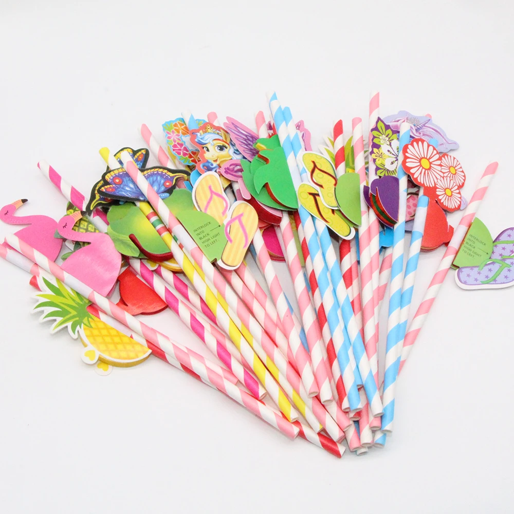 

2021 factory wholesale biodegradable paper straws with pattern customed individually wrapped