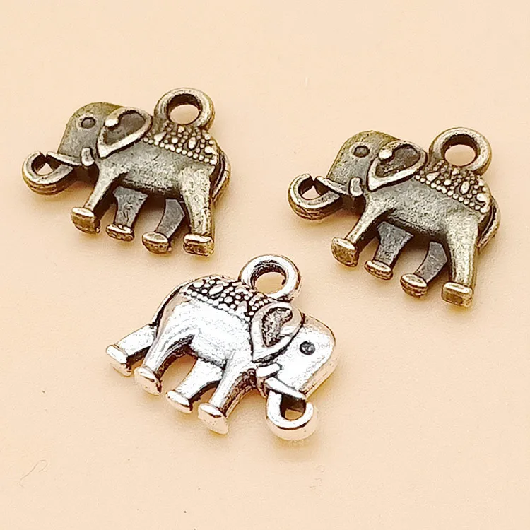 

Antique Silver tone/Antique Bronze Elephant Pendant Charm/Finding Bracelet Necklace Charm DIY Accessory Jewelry Making, Picture