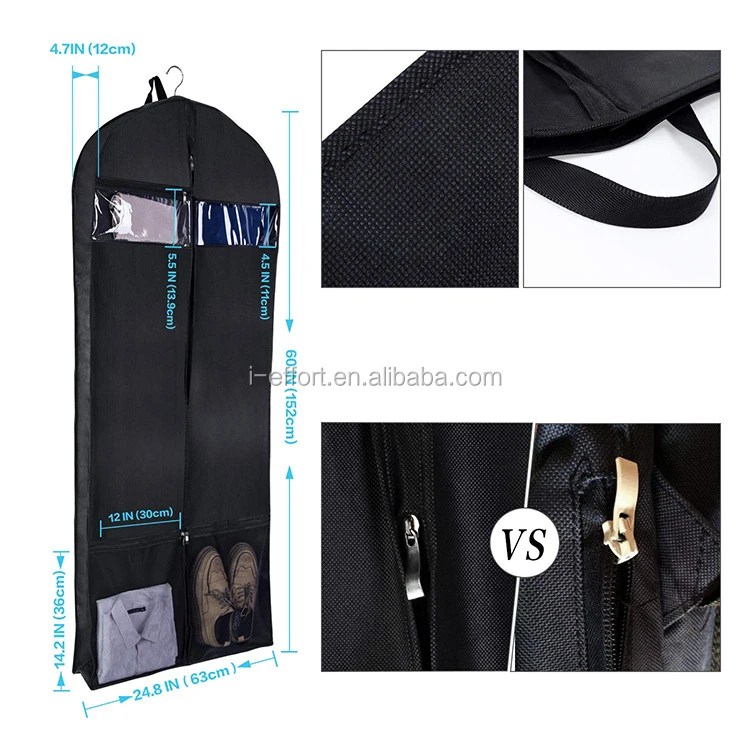 Hanging Foldable Breathable Garment Bag Suit Cover With Shoes