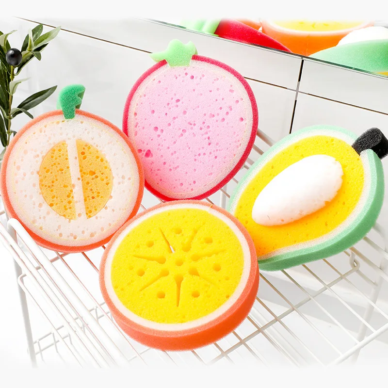 

Kitchen Supplies Fruit Thickened Sponge Wipe Multifunctional Cleaning And Dishwashing Sponge