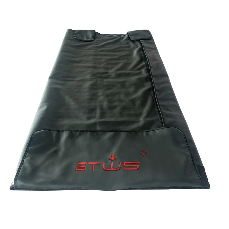 

hot blanket sauna professional fir 1 parts fat loss detox slimming sauna far infrared suit salon blanket, Black, silver