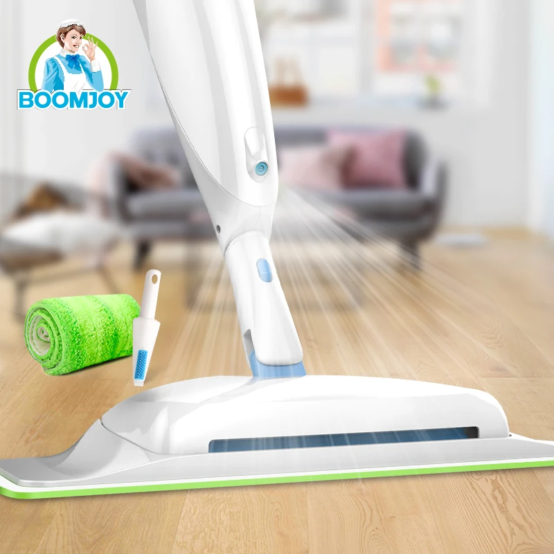 

Boomjoy P10 Hands Free Sweep Mop Water Spray Flat Mob, Green,white/customised