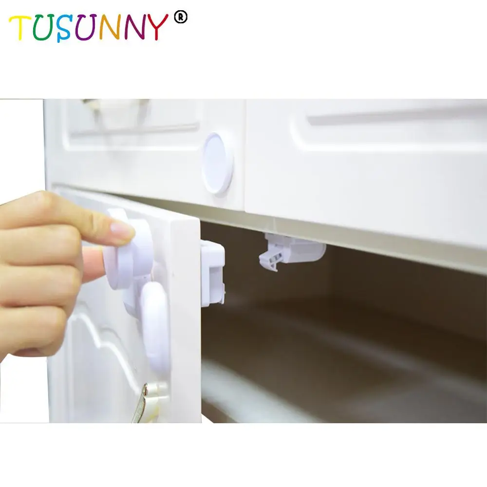 

Magnetic Baby Adhesive Mount Cabinet Drawer Child Safety Lock, White