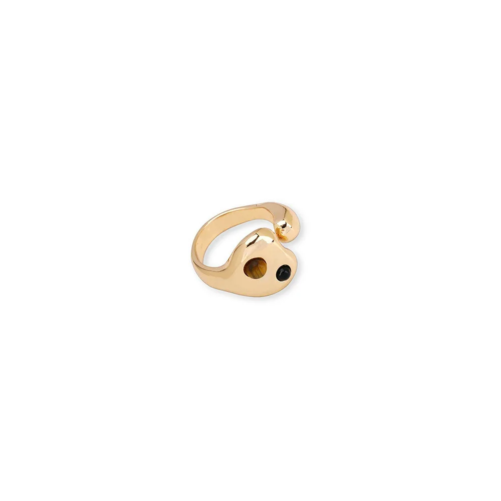 

Unique Irregular Shaped Acrylic Resin Alloy Rings Adjustable Open Ring For Women