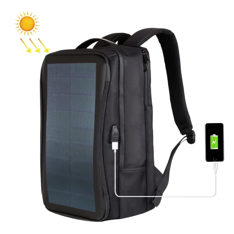 

Factory OEM HAWEEL 12W 5V/2.1A Solar Panel Power Backpack Laptop Bag Laptop Backpacks with USB Charging Port