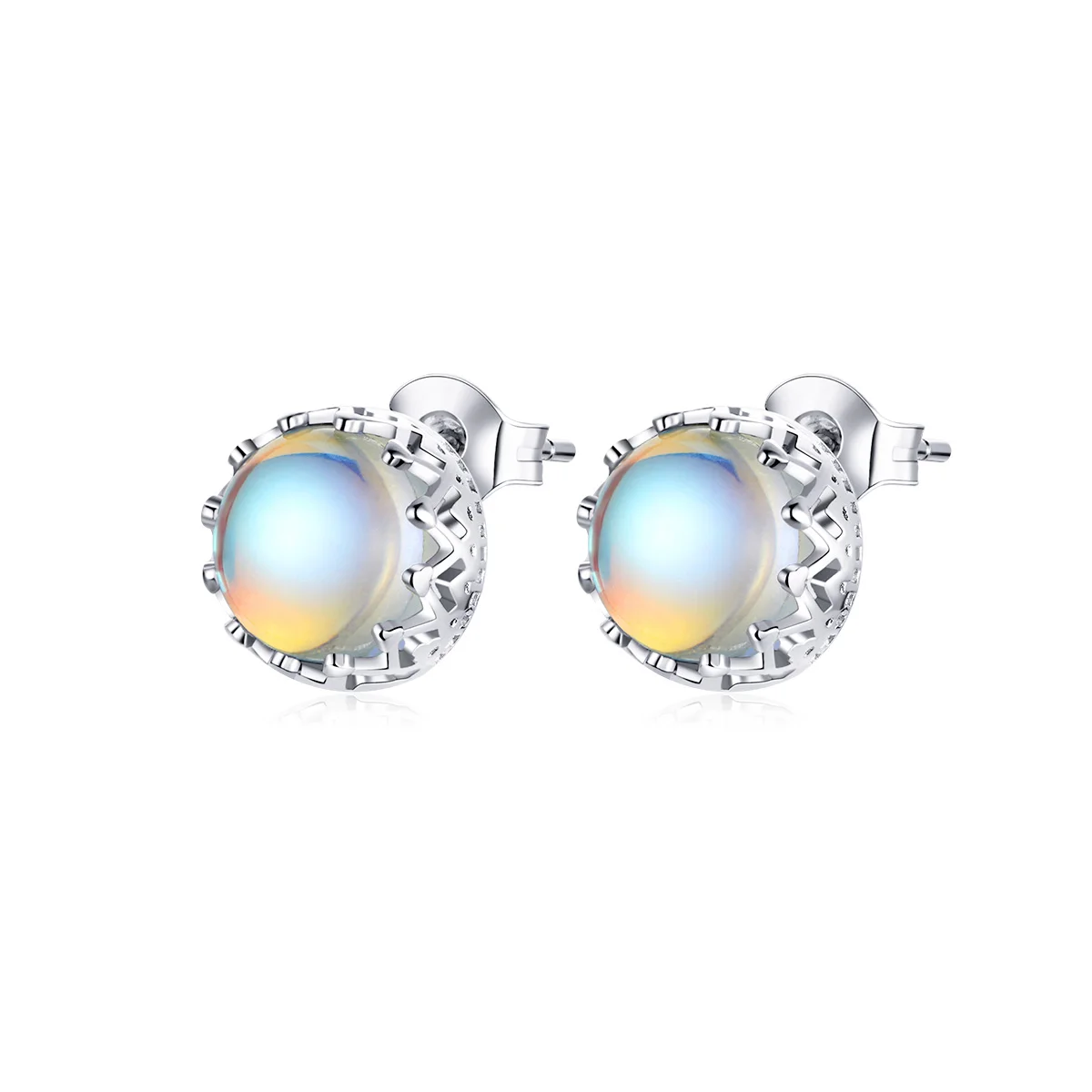 

Hot selling sterling silver S925 simple stylish moonstone earrings