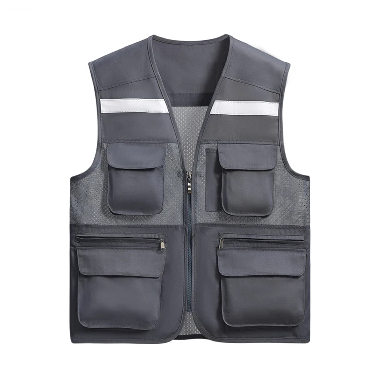 
Wholesale multi-purpose pockets promotion uniform team work outdoor wear design 4 seasons vest uniforms sleeveless jacket <span style=