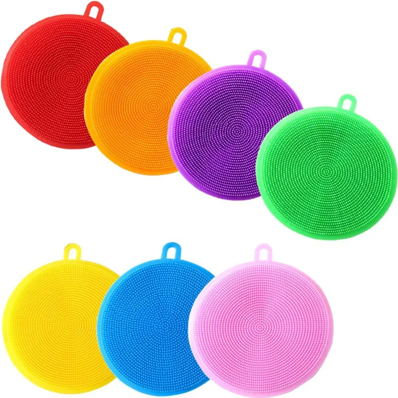 

Multipurpose Reusable Soft Silicone Kitchen Scrubber Cleaning Brush Washing Dish Pot