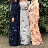 

Stylish Dress Kaftan Turkey Islamic Clothing Caftan Maroc Sequin Abaya Dubai Turkish Muslim Dress Abayas For Women