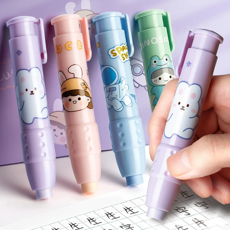

Wholesale push-type eraser for primary school students kindergarten children cute cartoon Push-type pen eraser