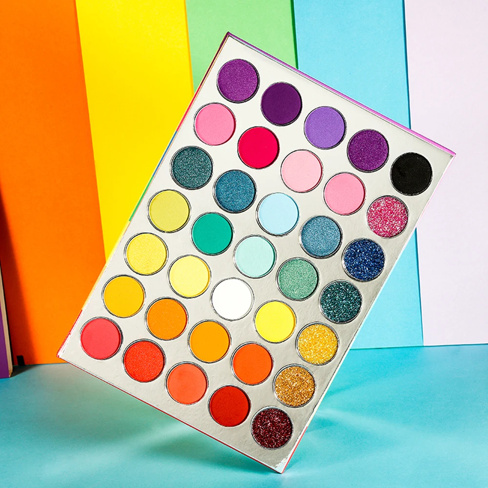 Oem Best Colorful Rainbow Eyeshadow Palettes 35 Colors Matte Glitter