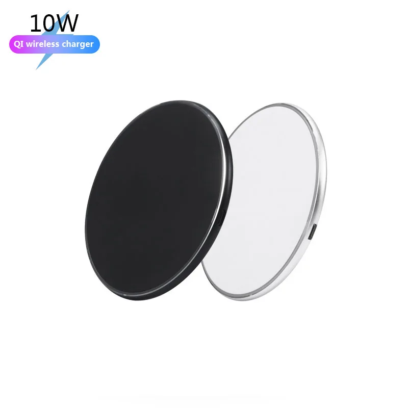 

Qi 10W Output Fast Charging Mobile Phone led Wireless Charger for iPhone, Black/white