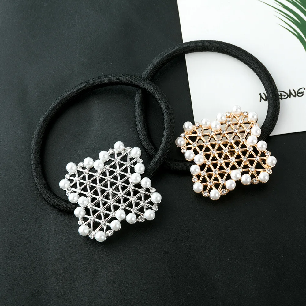 vriua 纯色头发圈黑色尼龙弹性发带马尾巴橡皮筋 scrunchie 发带配件