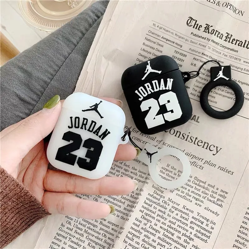 

Soft Silicone Cover for Airpods 1 2 3D Brand 23 for Jordan Protecting Case for Air pods Pro Wireless Earphone Box Accessories